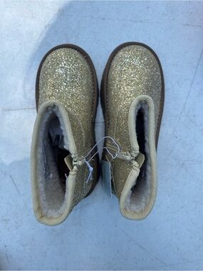 Target Kids' Glitter Gold Winter Boots with Faux-Fur Lining